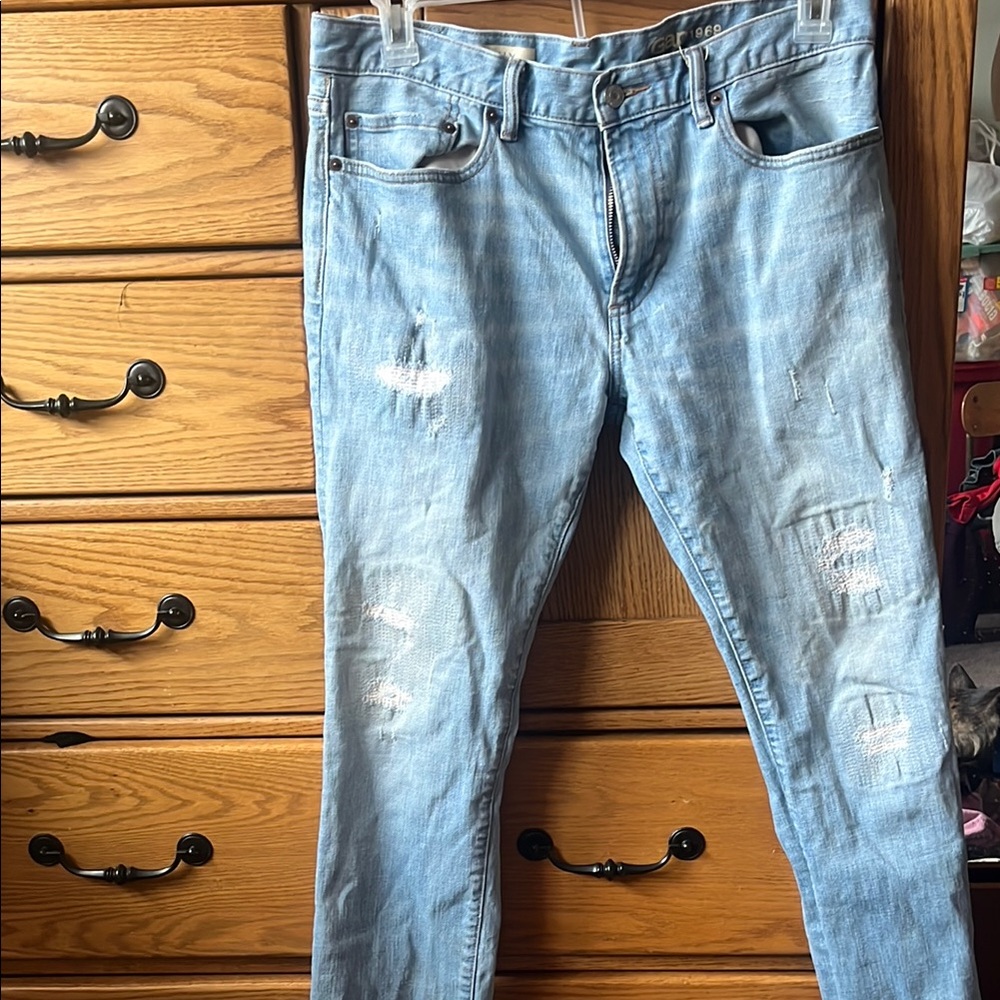 GAP Blue Skinny Jeans Distressed Style